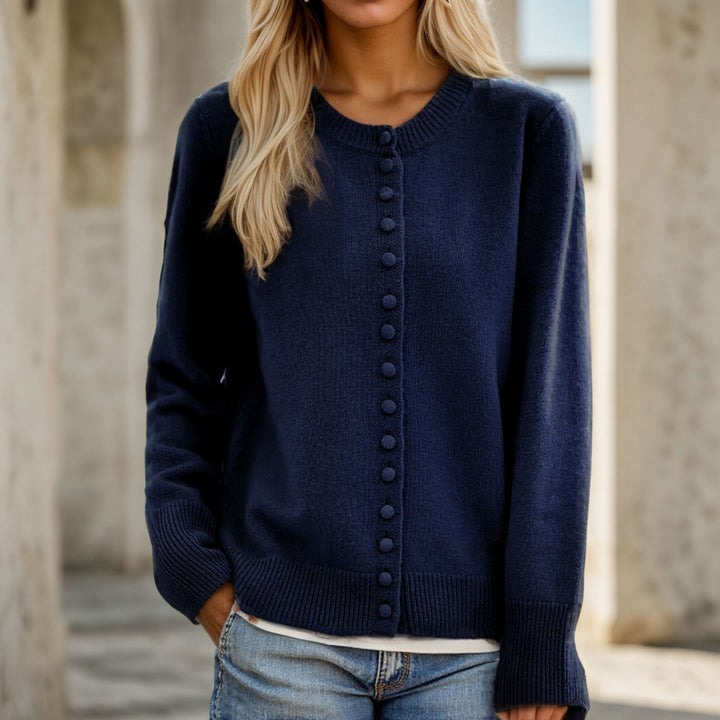 Damen Feiner Strickcardigan mit Knopfdetails und leichtem Material Drune