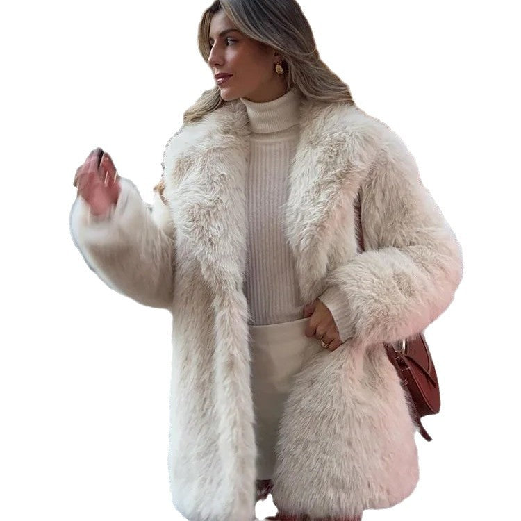 Damen Modischer Fellmantel Drune