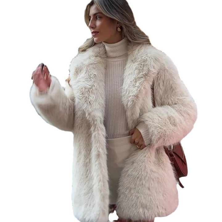 Damen Modischer Fellmantel Drune