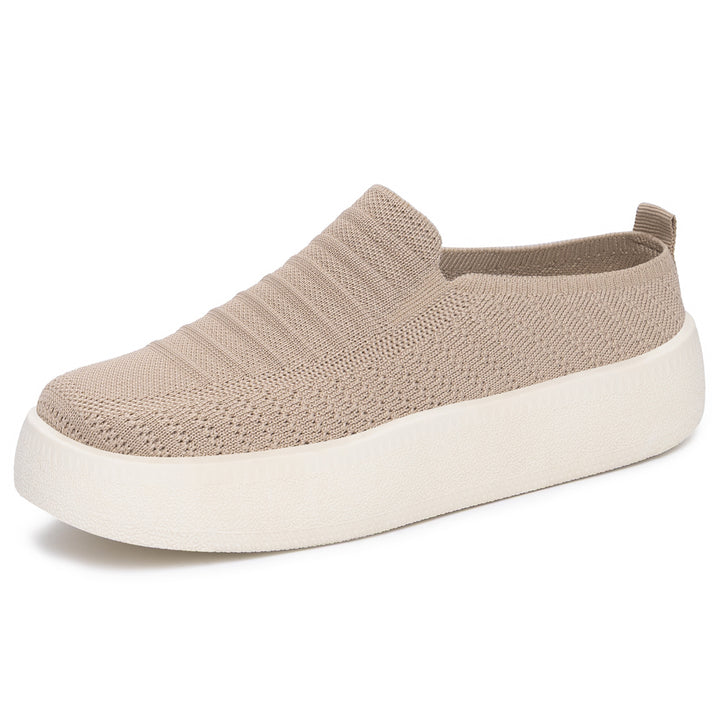 Damen nan gestrickter Slip-On Plateau-Sneaker mit sockenähnlichem Schaft, elastischem Einstieg und stoßdämpfender Leichtsohle Drune