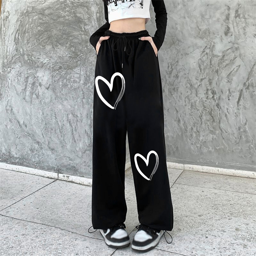 Damen bequeme Sweatpants mit herzigem Druck Drune