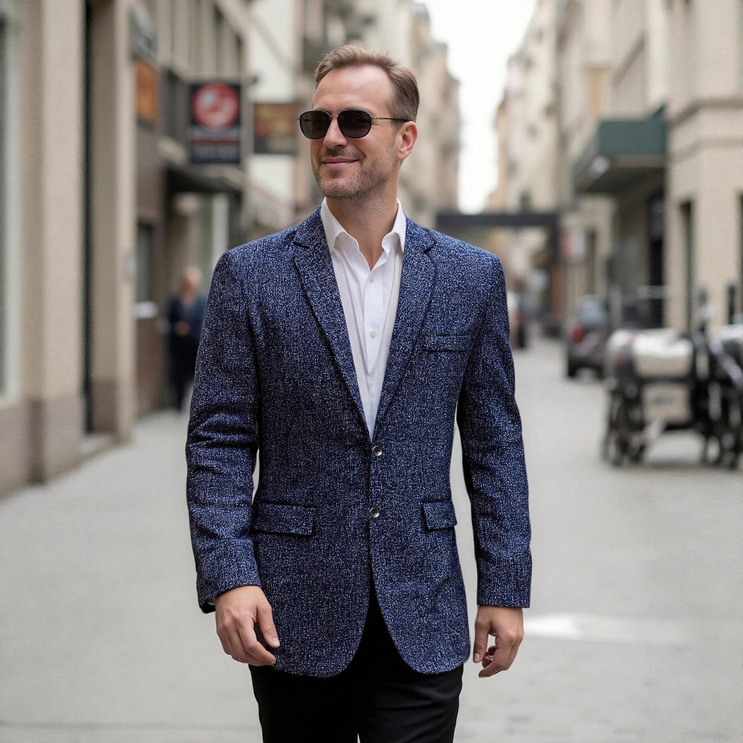 Herren eleganter strukturierter Freizeitblazer Drune
