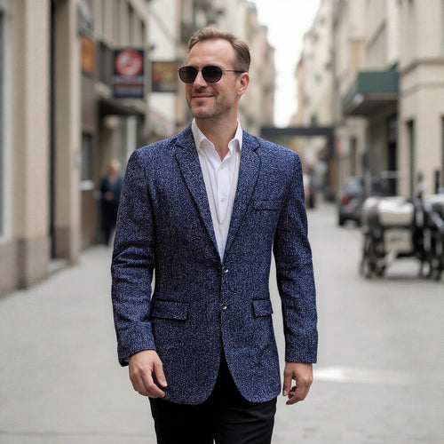Herren eleganter strukturierter Freizeitblazer Drune