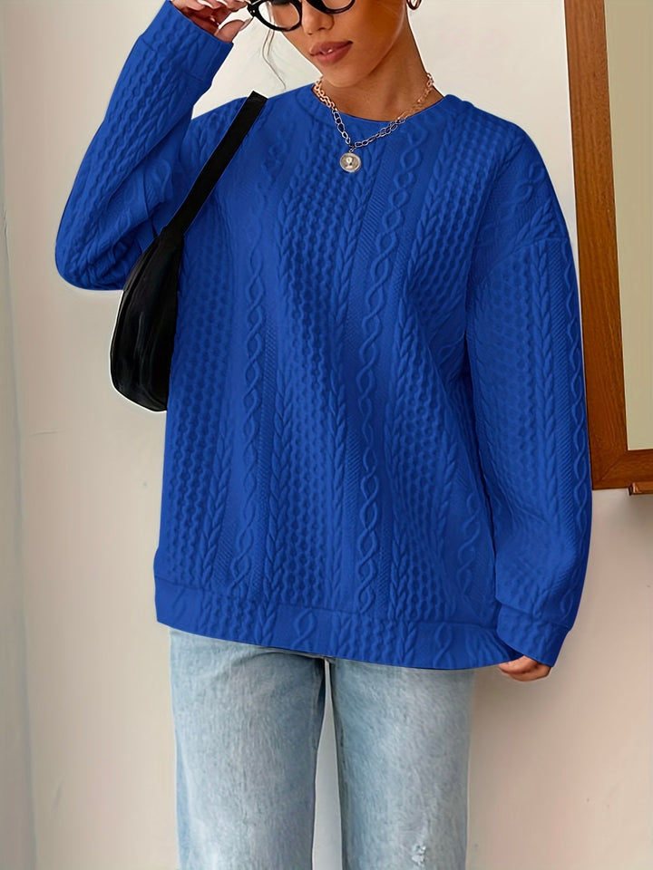 Damen Strickpullover mit strukturierter Optik und lässiger Passform Drune