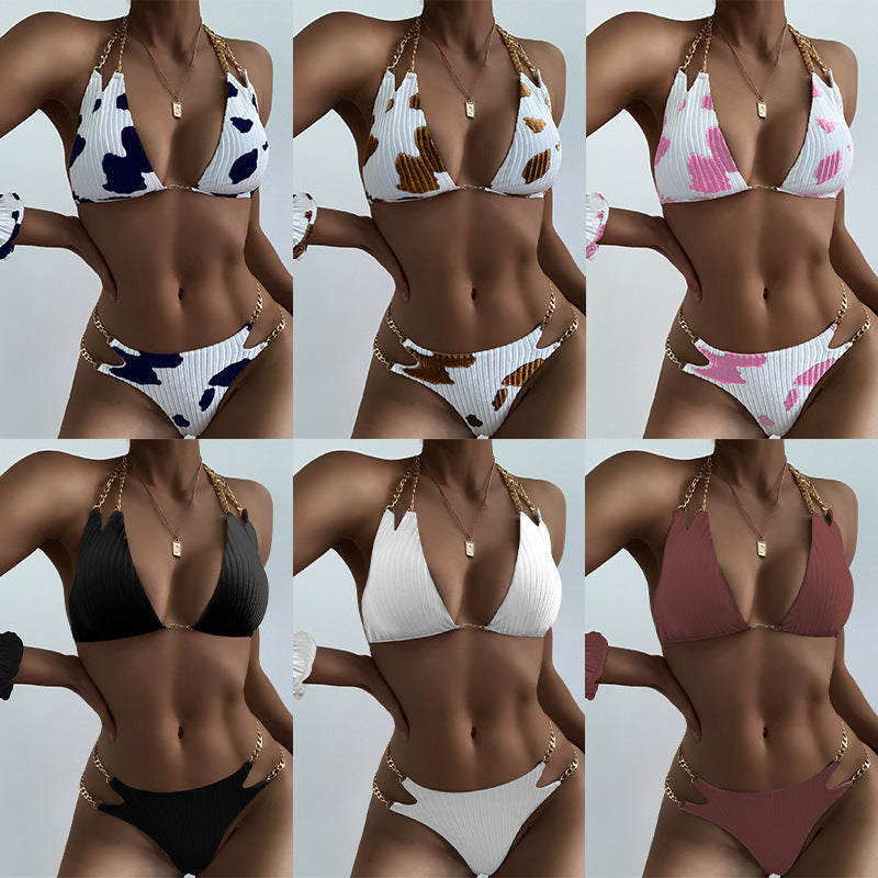 Damen Triangel-Bikini mit modischen Ketten-Details Drune