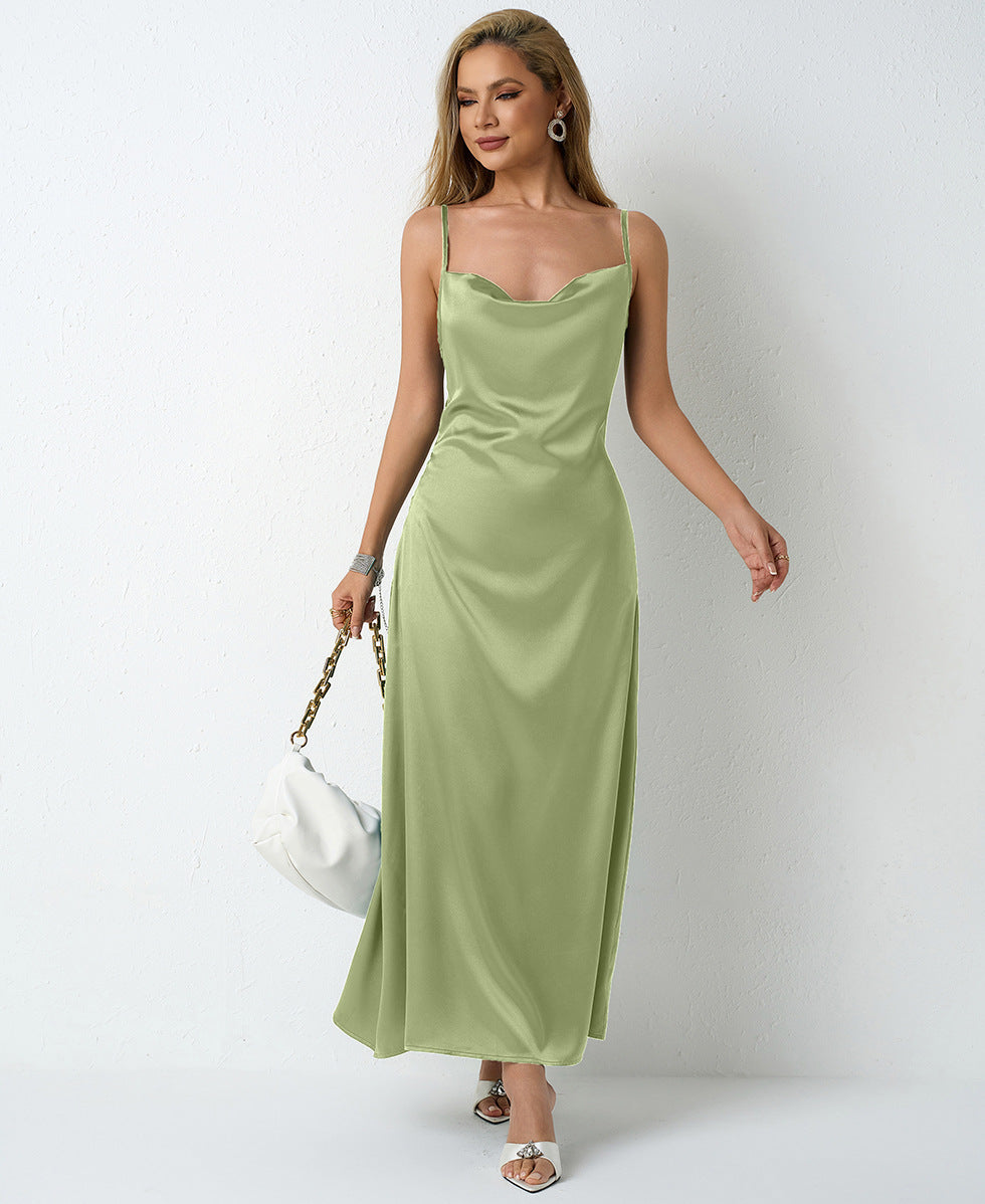 Damen Elegantes Maxikleid mit schicker Neckholder-Optik Drune