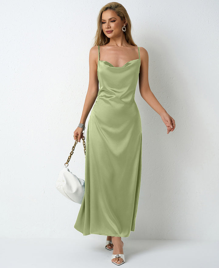Damen Elegantes Maxikleid mit schicker Neckholder-Optik Drune