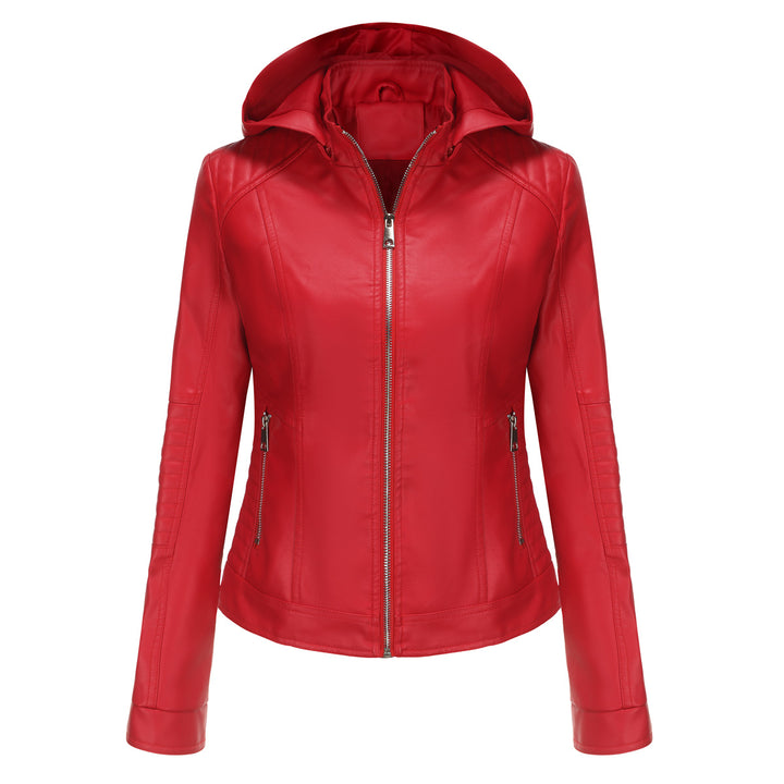 Damen Kapuzenjacke aus hochwertigem Kunstleder Drune