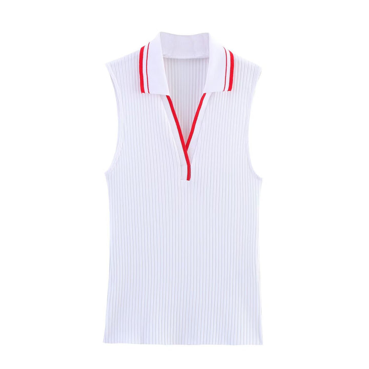 Damen Poloshirt mit dekorativem Stehkragen und sportlichem V-Ausschnitt Drune