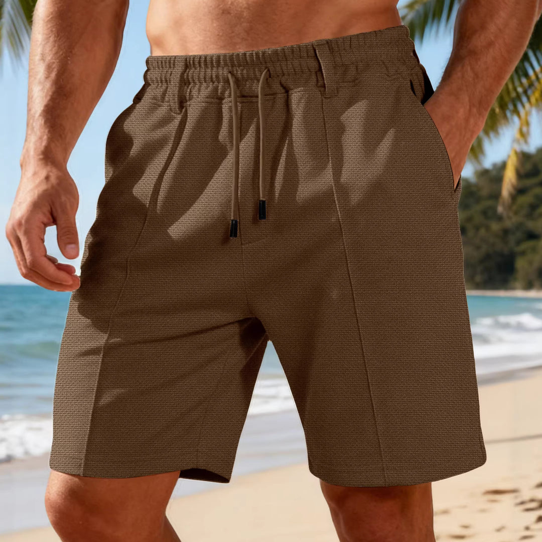Herren nan Chino-inspirierte Relax-Shorts mit Bundfalten elastischem Tunnelzug und Eingrifftaschen Drune