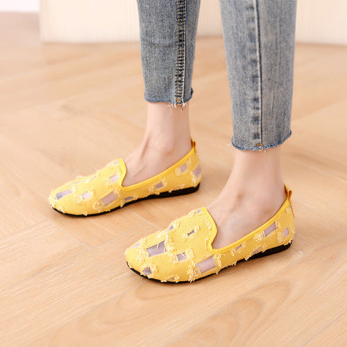Damen lässige Slip-On Schuhe mit modischem Zierrahmen Drune