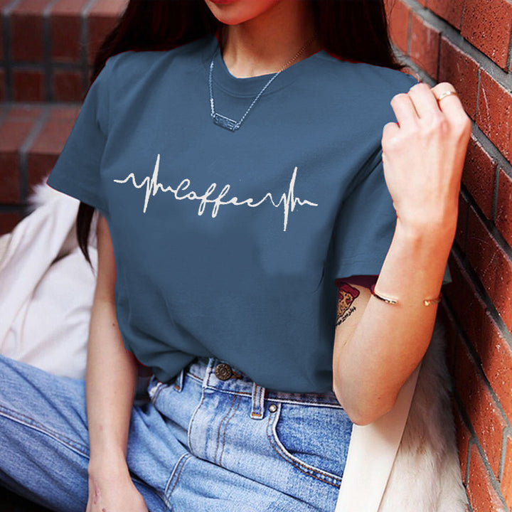 Damen T-Shirt mit kreativem Schriftzug und lässigem Schnitt Drune