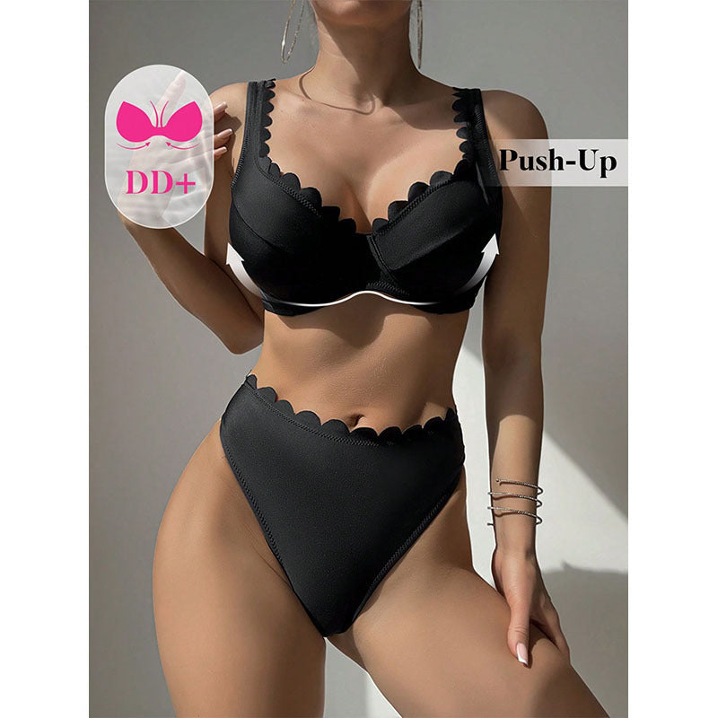 Damen Bikini-Set mit eleganter Wellenkante Drune