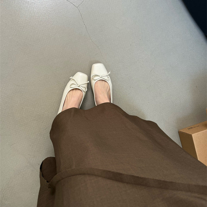 Damen klassisch geschnittene Ballerinas mit zierlichem Schleifenakzent und komfortabler Fußbettung Drune