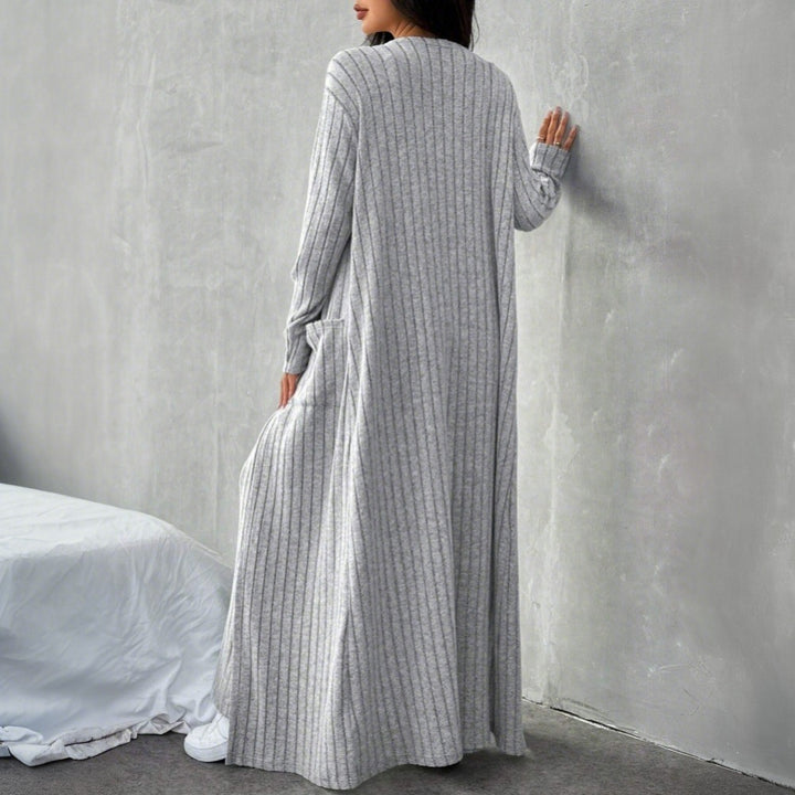 Damen Strick-Set mit langen Ärmeln und elegantem Wickeldesign Drune