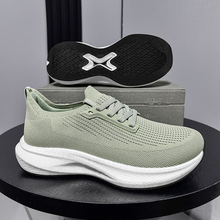Herren nan atmungsaktive gestrickte Laufschuhe mit dämpfender Leichtschaumsohle Drune
