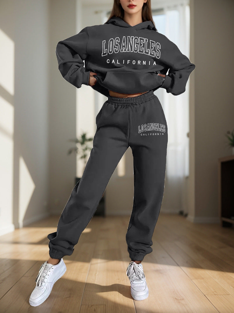 Damen Freizeit Hoodie und Jogginghose Set Drune