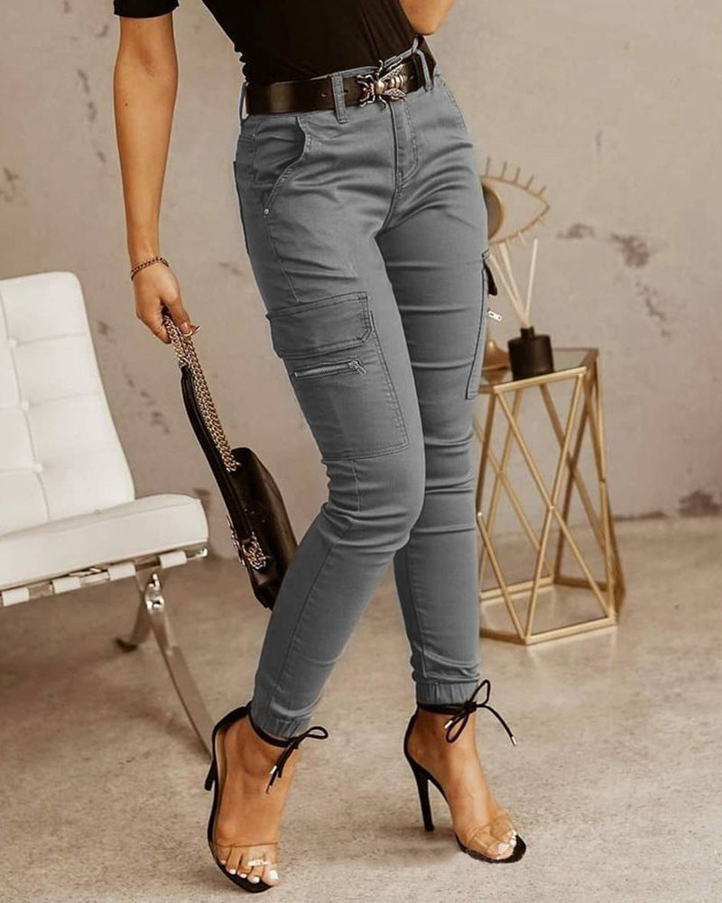 Damen Cargo-Hose mit modernem Slim-Fit Schnitt und praktischen Taschen Drune