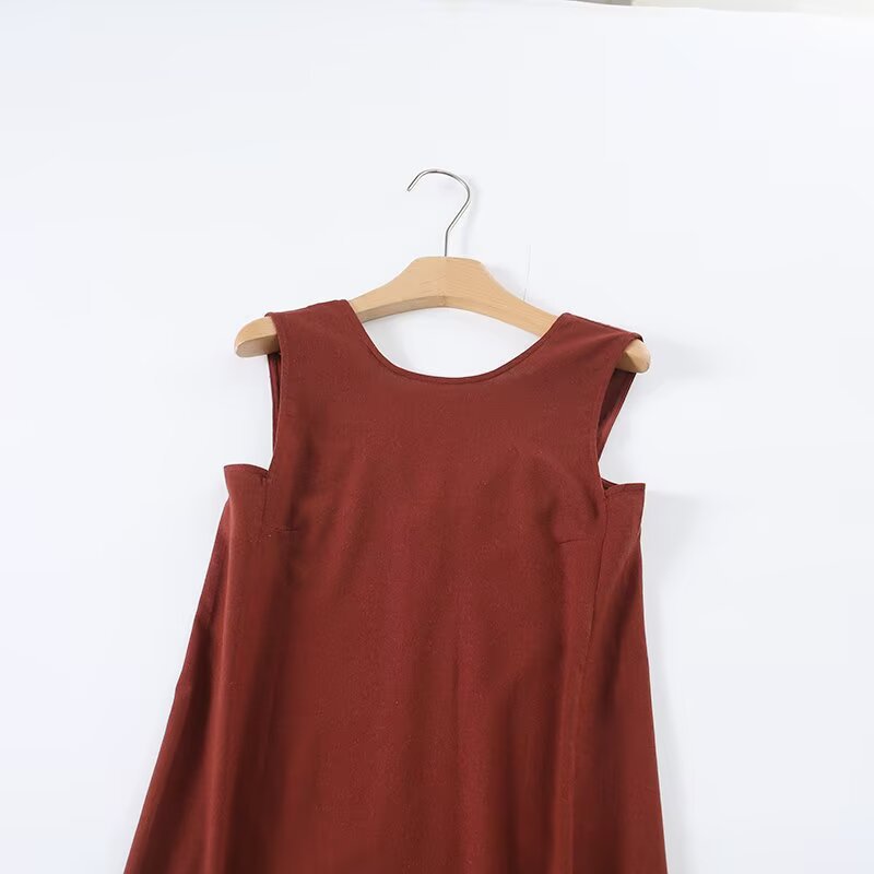 Damen Maxikleid mit elegantem V-Ausschnitt und fließendem Stoff Drune