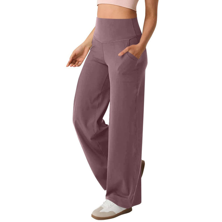 Damen weite High-Waist Freizeithose mit praktischen Taschen Drune