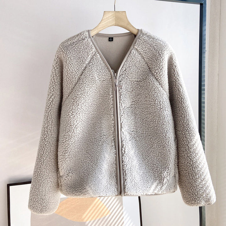 Damen Kuscheljacke mit durchgehendem Reißverschluss und weichem Fleecefutter Drune