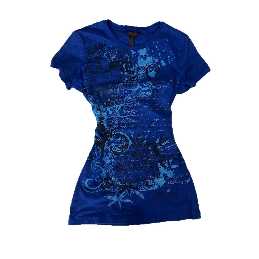 Damen Grafik-Print T-Shirt mit urbanem Kunstdesign Drune