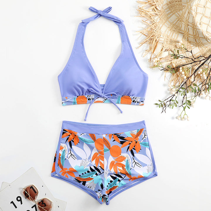 Damen Bikini-Set mit floralem Muster und herausnehmbarem Push-Up-BH Drune