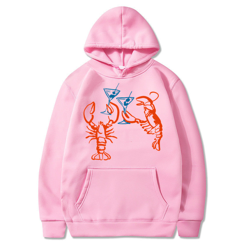 Damen Kapuzenpullover mit rauflustigem Hummer-Motiv Drune