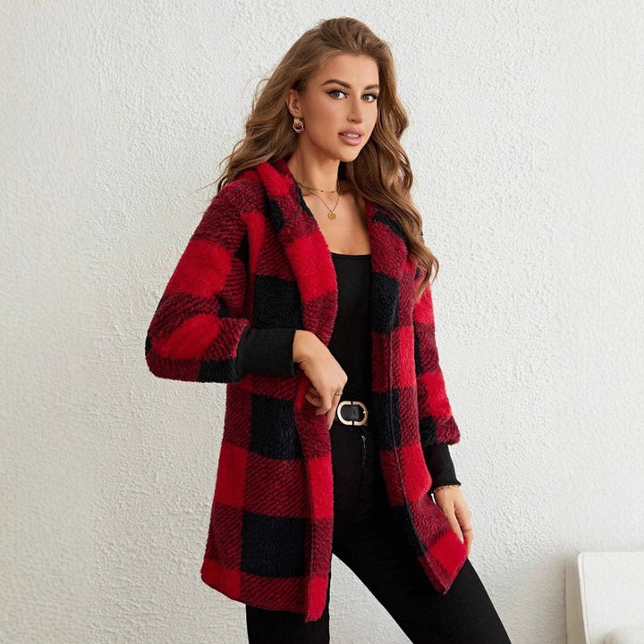 Damen Kuschelige Karojacke mit weichem Material und lässiger Passform Drune