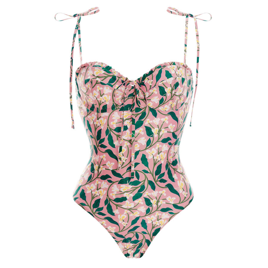 Damen Bikiniset mit verspielten Rüschen und hohem Taillenbund Drune