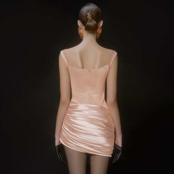 Damen figurbetontes Minikleid mit elegantem Drapierungsdesign Drune