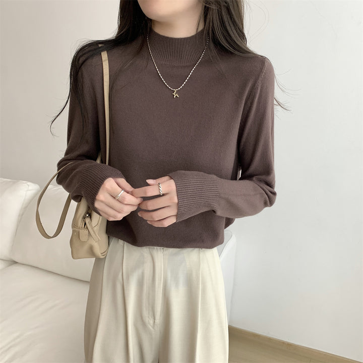 Damen Feinstrickpullover mit modernem Stehkragen und lässigem Schnitt Drune