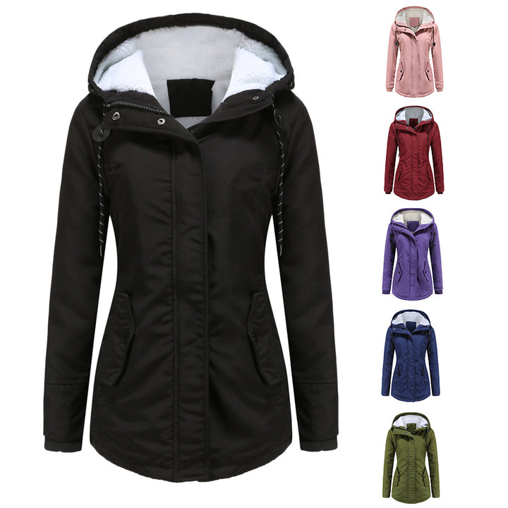 Damen nan gefütterte Winterparka mit Teddyfleece Innenfutter und Kapuze Drune