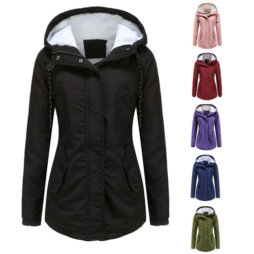 Damen nan gefütterte Winterparka mit Teddyfleece Innenfutter und Kapuze Drune