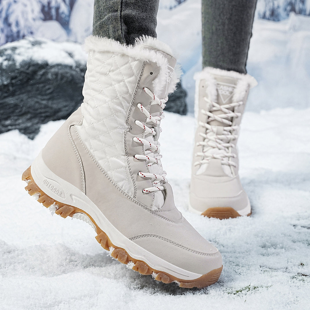Damen Winterfestige Stiefel mit isolierter Fütterung und rutschfester Sohle Drune