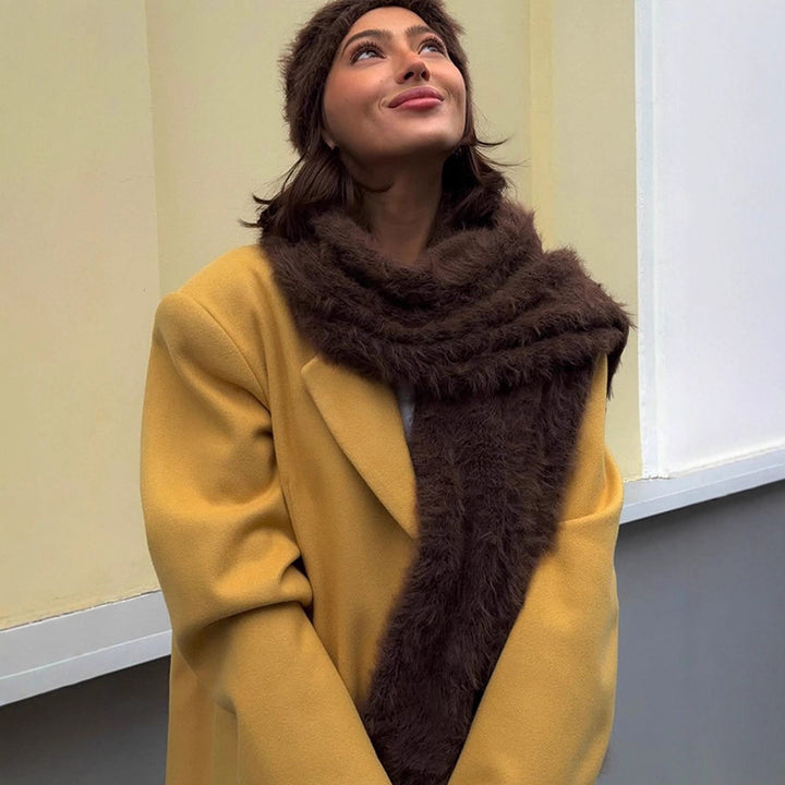 Damen Oversized Wollmantel mit stilvollem Schnitt Drune