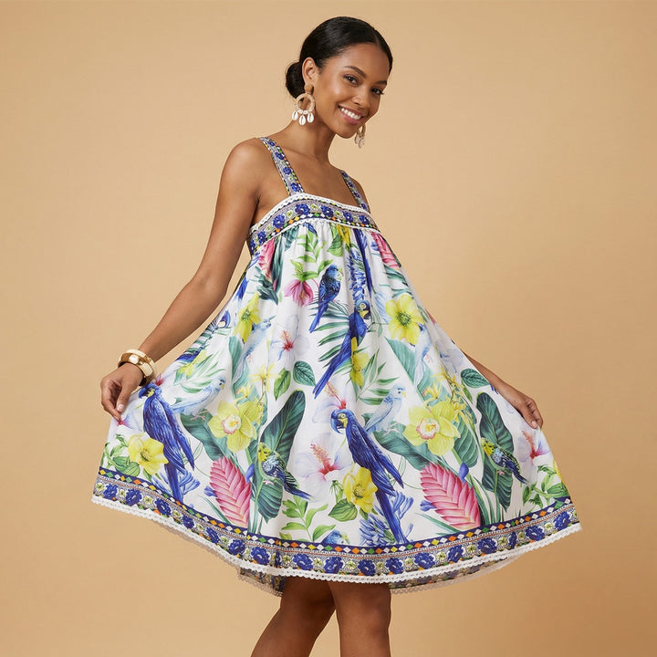 Damen luftiges Sommerkleid mit floralem Muster Drune