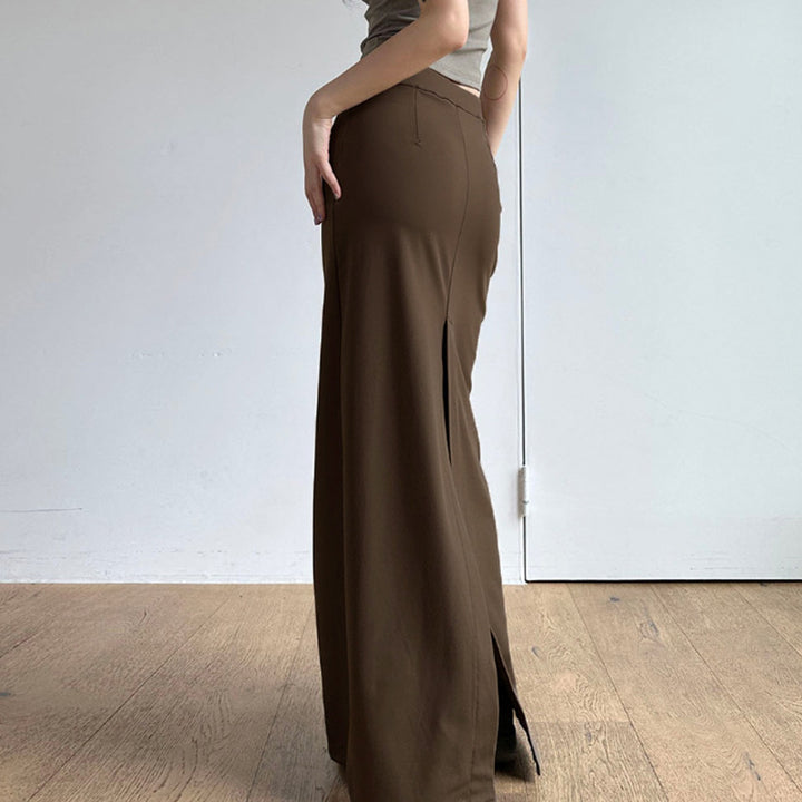 Damen Maxi-Rock mit elegantem Schlitz und weich fließendem Stoff Drune