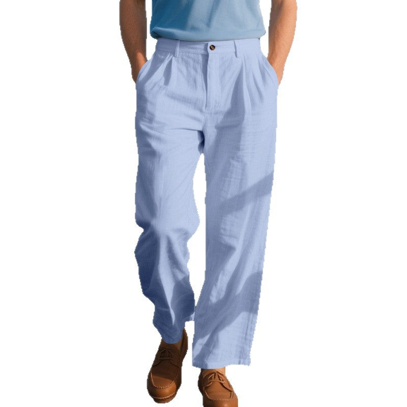 Herren elegante Freizeit-Hose mit weichem Stoff und weitem Schnitt Drune