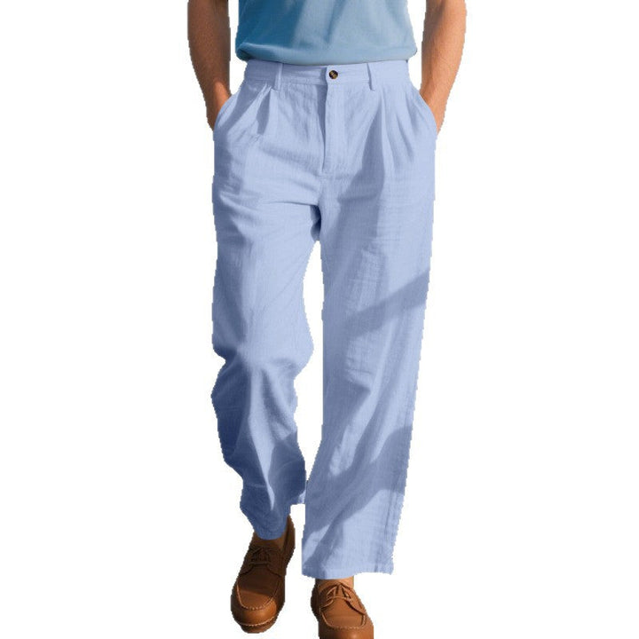 Herren elegante Freizeit-Hose mit weichem Stoff und weitem Schnitt Drune