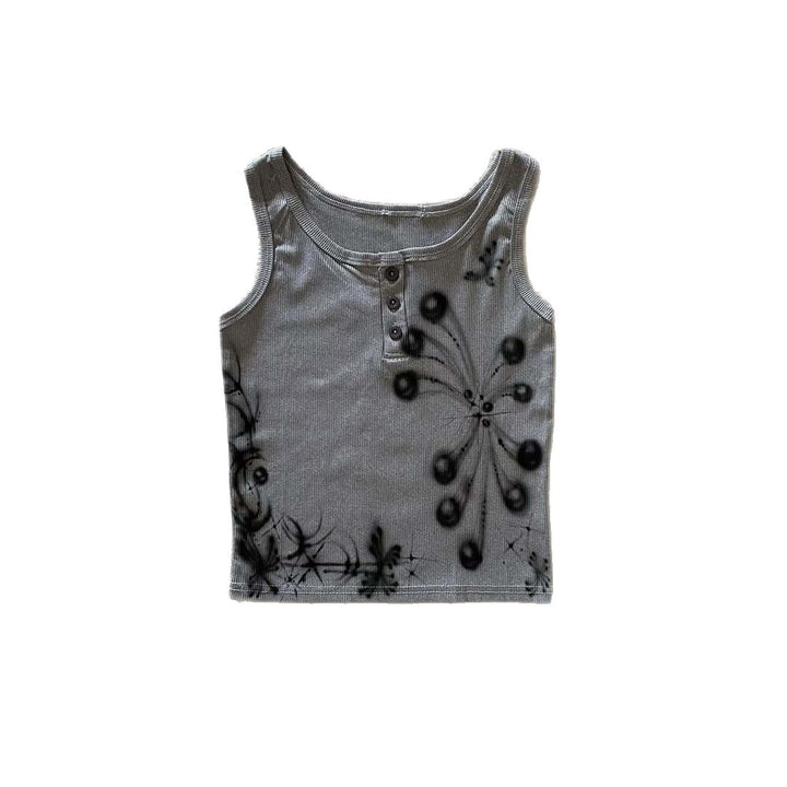 Damen modisches Top mit kreativen Druck Drune