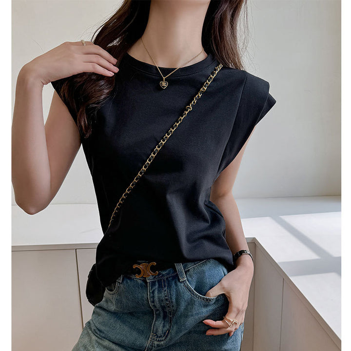 Damen elegantes Basic Shirt mit modischem Schnitt und bequemen Kurzarm Drune