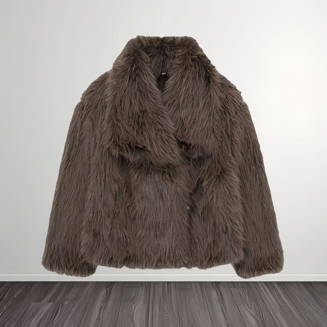 Damen Modische Kunstpelzjacke Drune