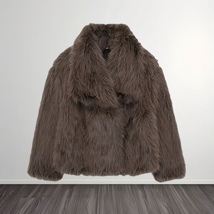 Damen Modische Kunstpelzjacke Drune