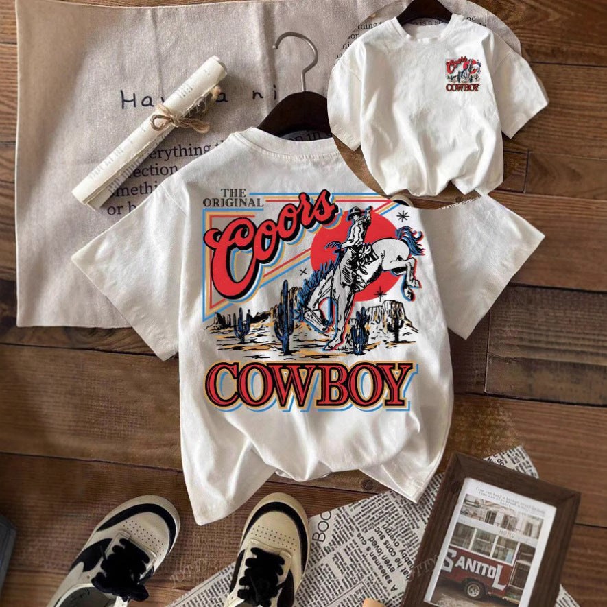 Herren Cowboy Grafik T-Shirt Drune