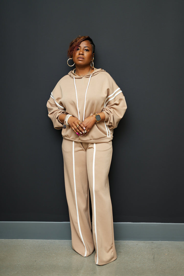 Damen sportliches Freizeit-Lounge-Set mit lässigem Hoodie und weitem Schnitt Drune
