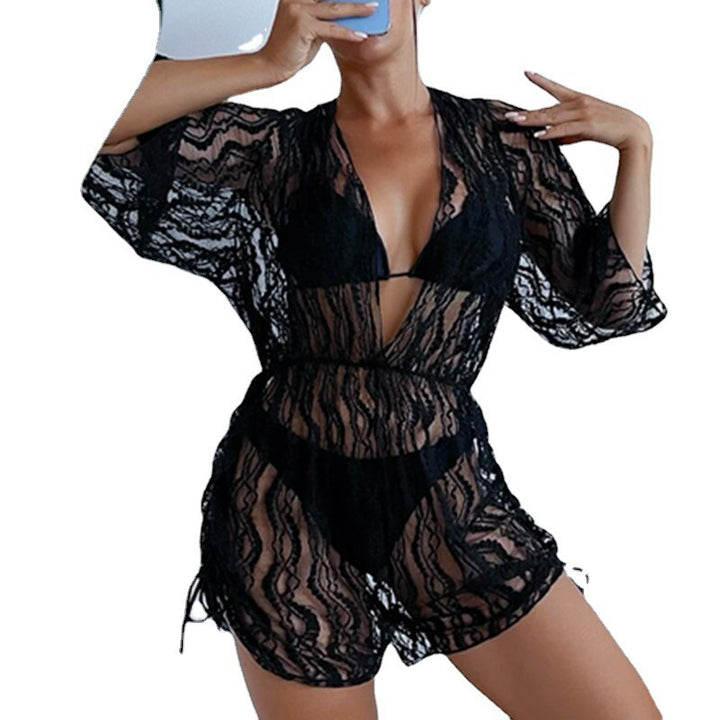 Damen Transparente Strandoveralls Drune