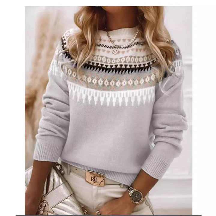 Damen Pullover im skandinavischen Strickdesign mit verspieltem Muster Drune