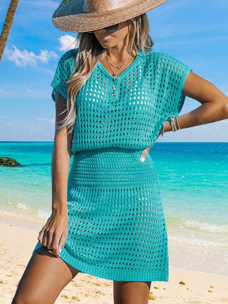Damen luftiges Strandkleid im modischen Netzdesign Drune