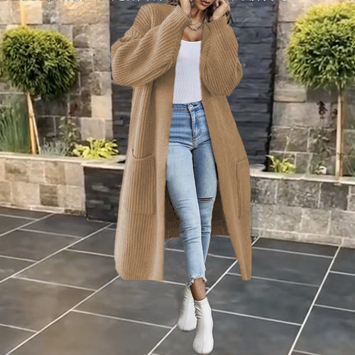 Damen Strickmantel mit tiefen Taschen und lässigem Schnitt Drune